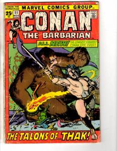 Conan The Barbarian # 11 VG Marvel Comic Book Barry Windsor Smith Art WI1
