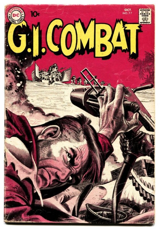 G.I. Combat #77 comic book 1959-DC-greytone cover-Joe Kubert-Russ Heath