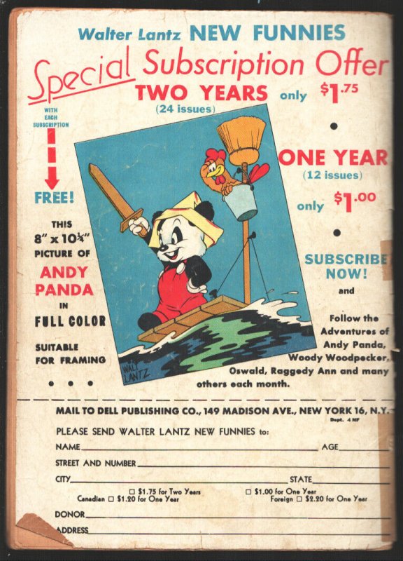 New Funnies #110 1946-Dell-Andy Panda, Woody Woodpecker-Li'l Eight Ball-Walte...