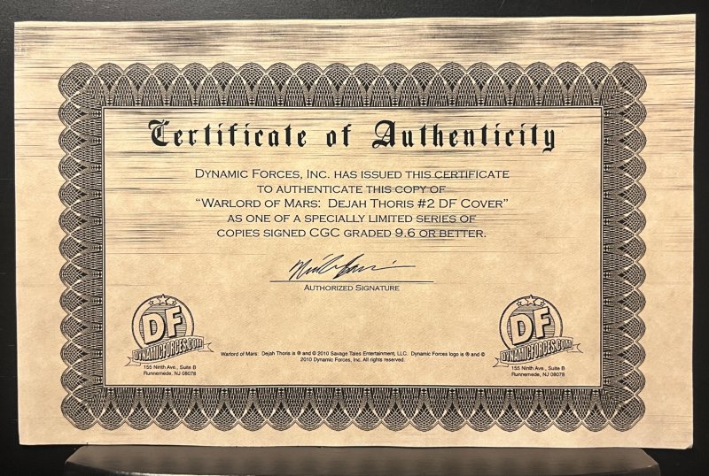 Warlord of Mars: Dejah Thoris #2 Risque Dynamic Forces Variant (2011) CGC 9.8