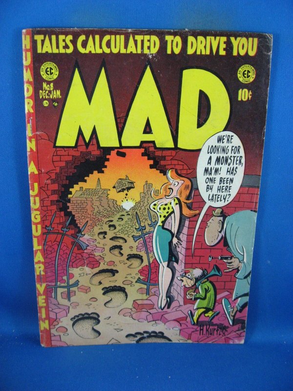 MAD 8 VG KURTZMAN FRANKENSTEIN BATMAN LONE RANGER EC 1954