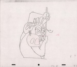 Star Wars: Ewoks Animation Cell Over Xerox - With Pencil Art - King Gorneesh