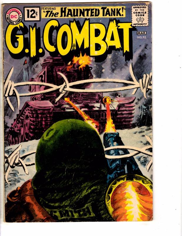 GI Combat # 92 VG/FN DC Comic Book Feat. Haunted Tank War Navy Air Force J207