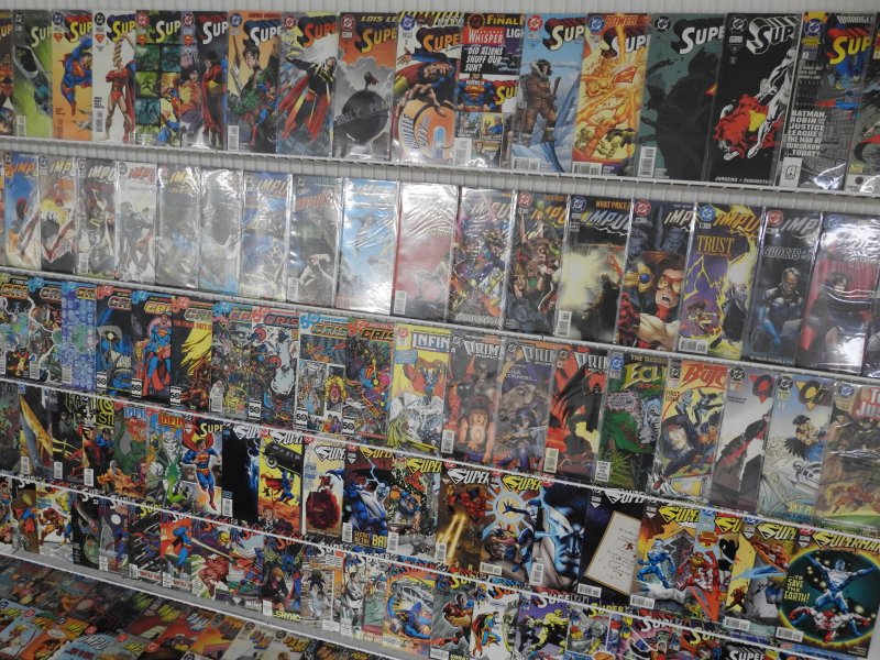 Huge Lot 180+ Comics W/ Superman, Impulse, Crisis Infinite Earths+ Avg VF Cond!