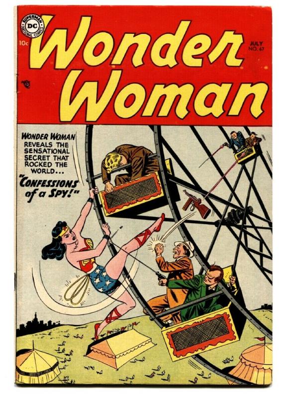 WONDER WOMAN  #67 comic book 1954-DC-Ferris wheel cover-Golden Age