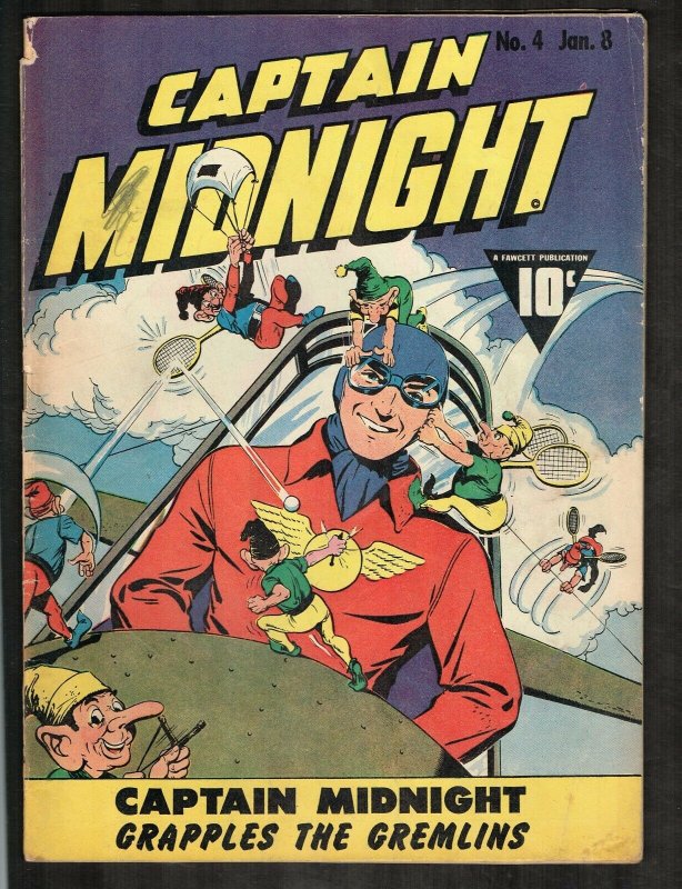 Captain Midnight #4 ~ Vs Gremlins/ War Time Content ~ 1943 (3.5) WH
