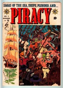 PIRACY #1-1954-E.C. COMICS-GOLDEN AGE-WALLY WOOD COVER ART VG-