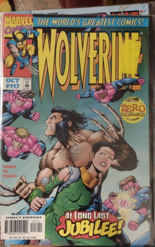 WOLVERINE # 117 1997 marvel  disney OPERATION ZERO TOLERANCE +JUBILEE+ SENTINELS 