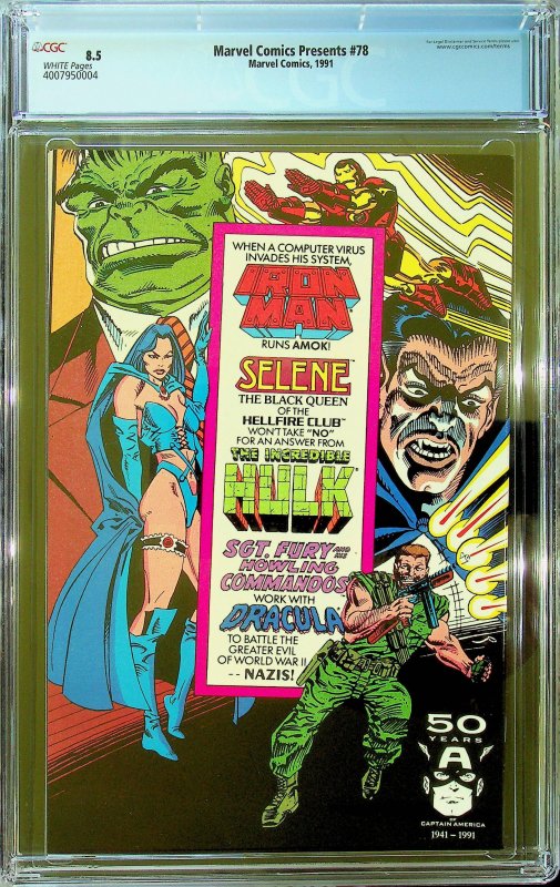 Marvel Comics Presents #78 (1991) - CGC 8.5 - Cert#4007950004