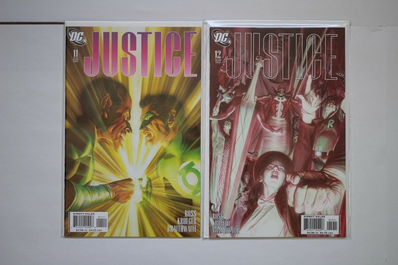 Justice 1 - 12 Complete Set Alex Ross, Jim Krueger DC Comics 2005 Series NM