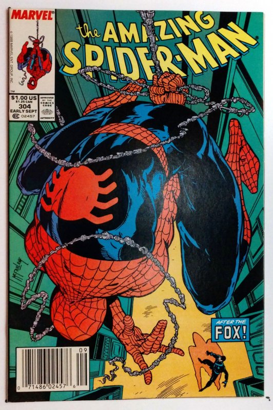 The Amazing Spider-Man #304 (FN+, 1988) NEWSSTAND, Todd McFarlane Cover