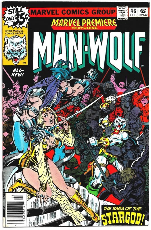 MARVEL PREMIERE #45 & 46 (1978) 8.0 VF • George Pérez! MAN-WOLF two-parter!!