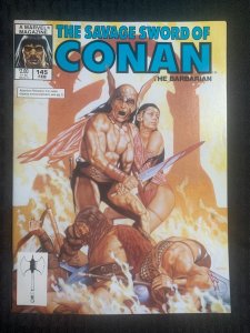 1988 SAVAGE SWORD OF CONAN Magazine #145 FVF 7.0 Roger Stine Cover
