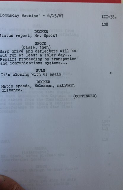 Star trek doomsday machine second revised final draft script see all my trek!