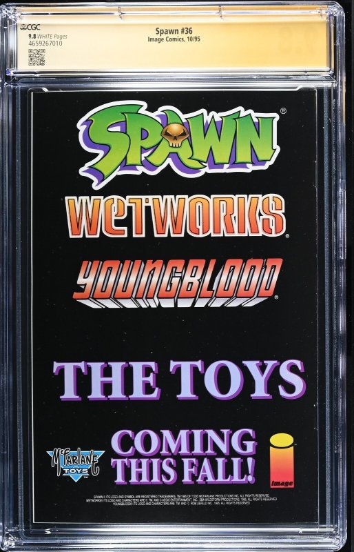 Spawn (1995) # 36 (CGC 9.8 SS) Signed Greg Capullo * Image Comics * Census = 8