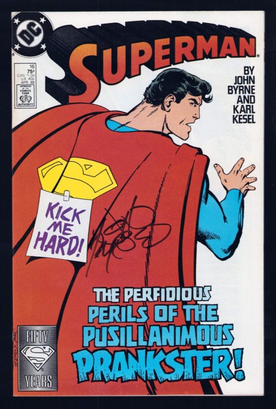Superman #16 - Signed by John Byrne. KEY ISSUE (9/9.2) 1988