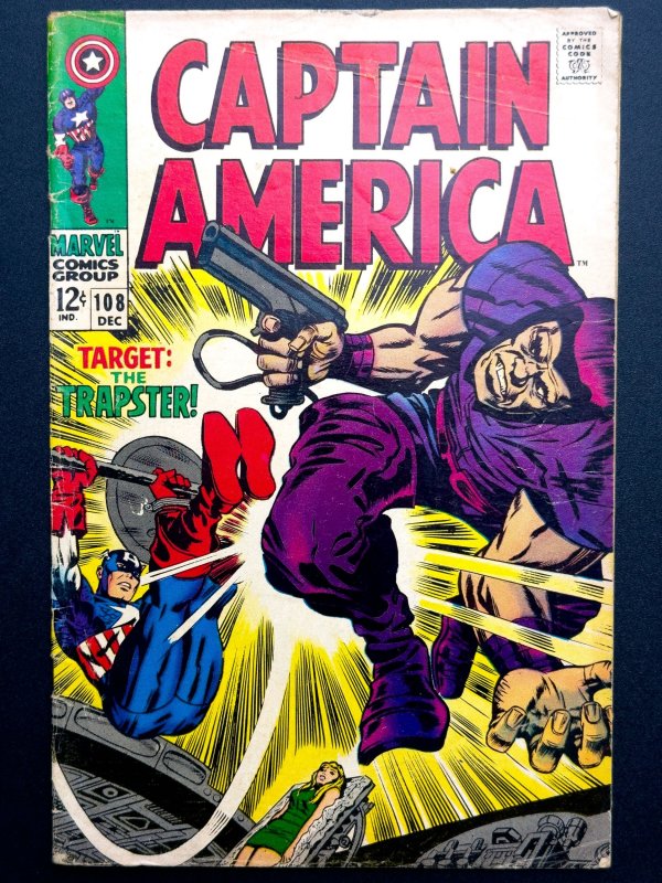 Captain America #108 (1968) - (Jack Kirby Art) Target: The Trapster! - FN/VF