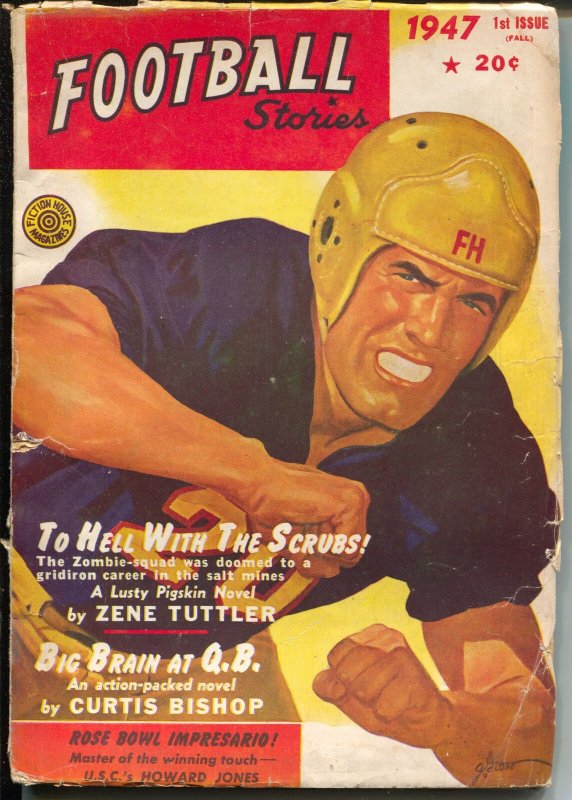 Football Stories -Fall 1947-George Gross cover-Rose Bowl-USC-Howard Jones-VG