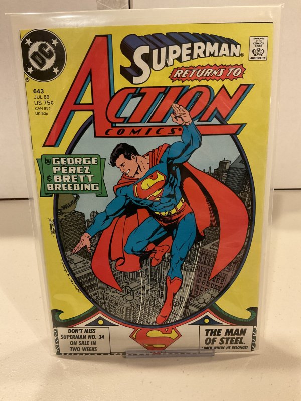 Action Comics #643  1989  9.0 (our highest grade)  George Perez!