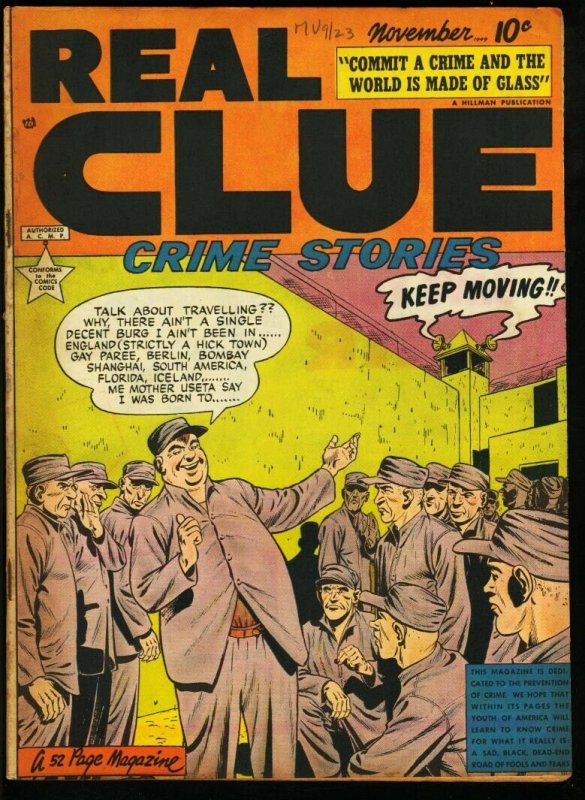 REAL CLUE CRIME STORIES V.4 #9-PRE CODE CRIME VIOLENCE VG 