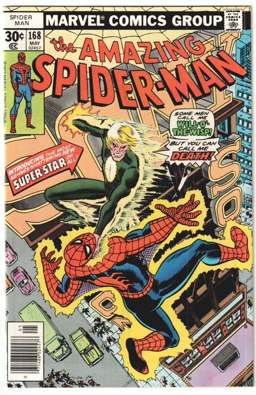 The Amazing Spider-Man #168 (1977) 1st appearance Will O' the Wisp