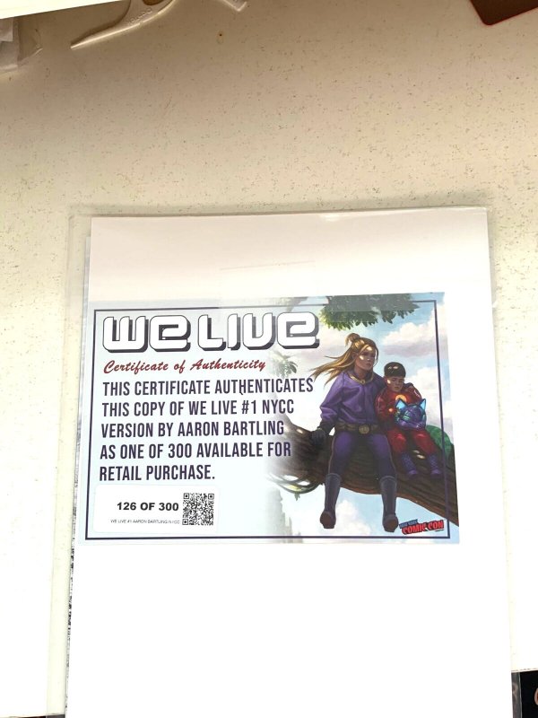 WE LIVE #1 4TH PRINT NYCC EXCLUSIVE AARON BARTLING VIRGIN VARIANT W/NUMBERED COA