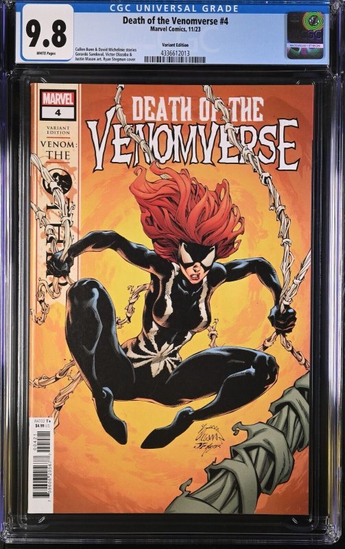 Death of the Venomverse #4 CGC 9.8 Ryan Stegman Variant Cover Marvel 2023