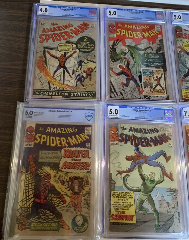 Amazing Spider-man 1 2 3 4 5 6 7 8 9 10 11 12-50 All Cgc 4.0 5.0 6.0 7.0 8.0 8.5 