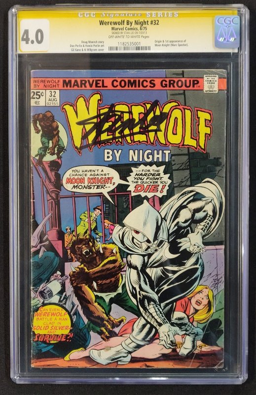 Werewolf By Night #32 - 1st Moon Knight App. Signed by Stan Lee - CGC 4.0 - 1975