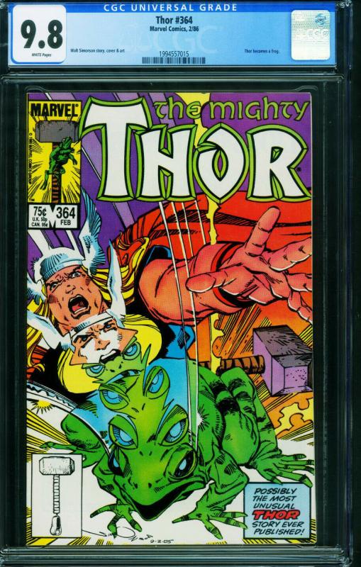 Thor #364 1983-First Frog THOR- CGC 9.8 Marvel 1994557015