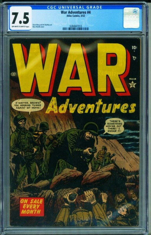 War Adventures #4 CGC 7.5 1952- Atlas Korean War 0284847010