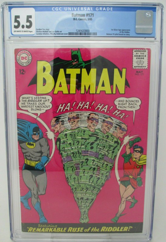 Batman # 171 ~ 1965 DC ~ CGC 5.5 FN- ~ 1st Silver Age Riddler