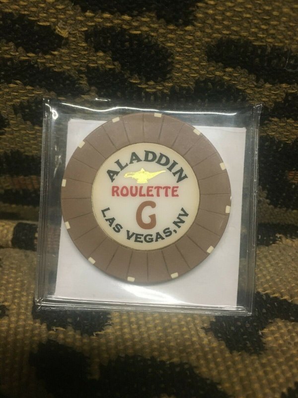 20 ALADDIN CASINO ROULETTE CHIPS - RARE - VEGAS NM BROWN COLLECTION