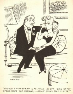 Boss / Secretary Crying Gag - 1958 Humorama art by Stanley Stamaty