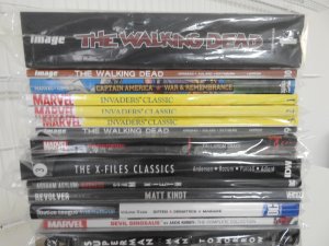 Huge Lot 26 TPB's Hardbacks Compendiums+ W/ Cap, Batman, Walking Dead+ A...