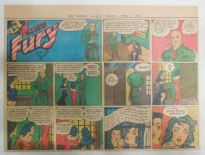 Miss Fury Sunday by Tarpe Mills from 4/4/1943 Size: 11 x 15  Very Rare Year #3