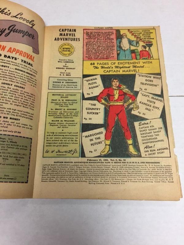 Captain Marvel Adventures 54 6.0 Fine Fn 