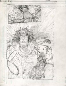 Katana #6 pg 3 DC New 52-Justice League Original Penciled art by ALEX SANCHEZ