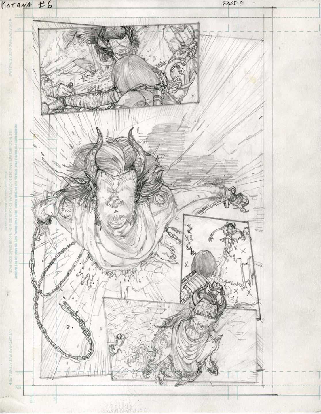 Katana #6 pg 3 DC New 52-Justice League Original Penciled art by ALEX ...