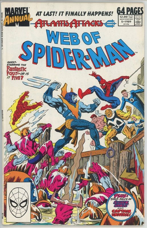 Web of Spider Man Annual #5 (1985) - 7.0 FN/VF *Atlantis Attacks/Ditko Art*