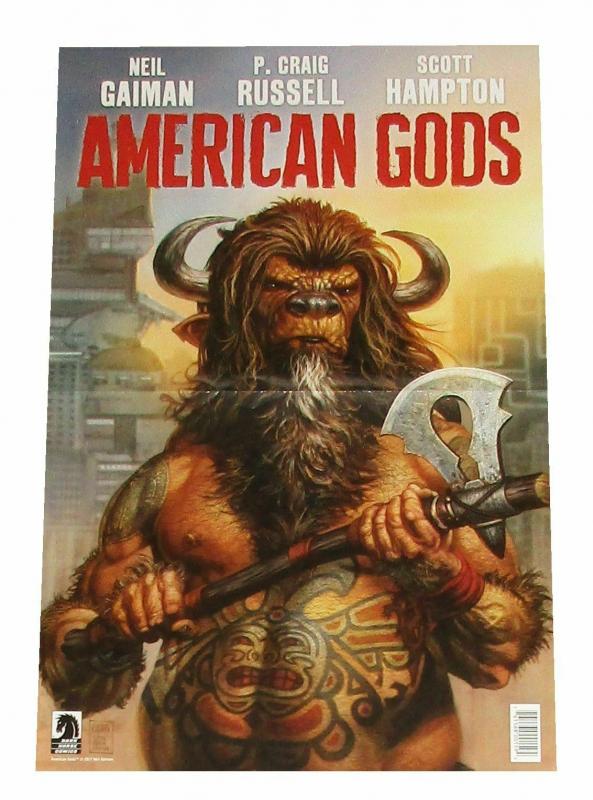 Neil Gaiman American Gods Folded Promo Poster 11 x 17 (Dark Horse, 2017) New!