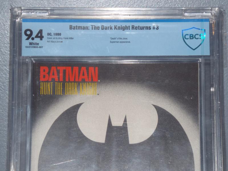 Dark Knight Returns #3, CBCS 9.4, White Pages, New In Stock!