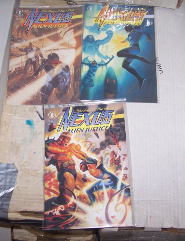 Nexus: Alien Justice #1 2 3 1992, Dark Horse mini  MIKE BARON AND STEVE RUDE 