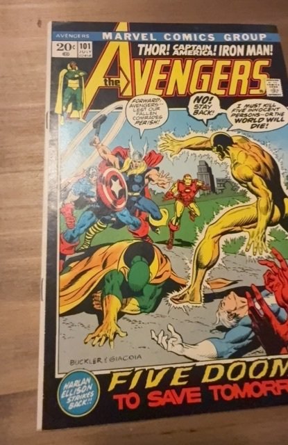 The Avengers #101 (1972)Five Dooms to save tomorow Harlan Ellison/