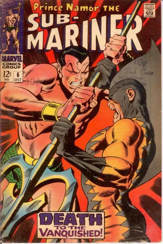 SUB MARINER 6 G-VG Oct. 1968 COMICS BOOK