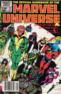 The Official Handbook of the Marvel Universe #13 Newsstand Edition (1984) Ban...