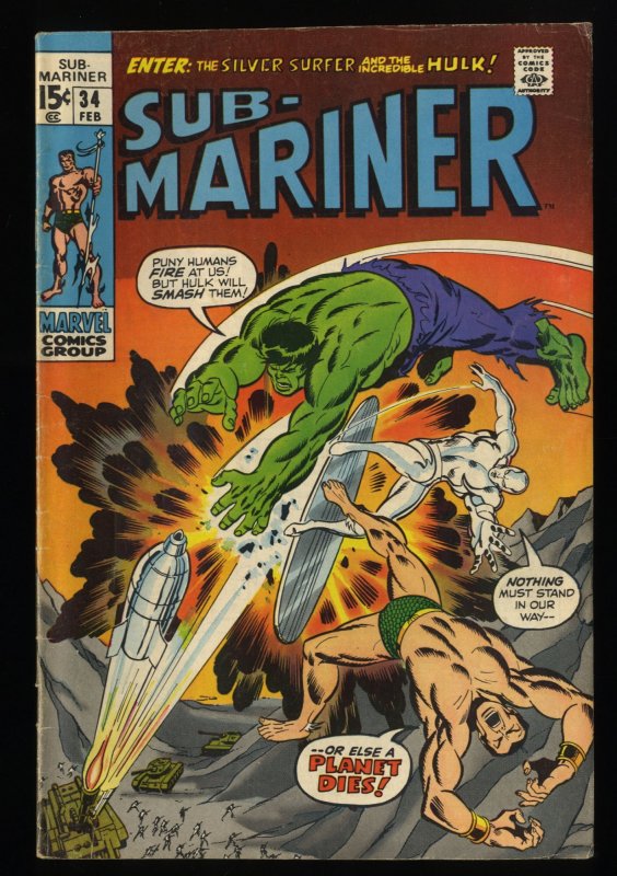 Sub-Mariner #34 VG+ 4.5 1st Appearance Defenders! Sub-Mariner!