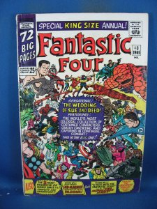 FANTASTIC FOUR K S ANNUAL 3  VG+  1965 MARVEL BLANK BC VARIANT