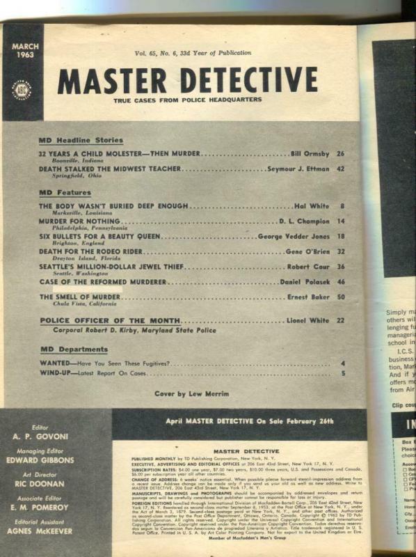 Master Detective-3/63-Jewel Thief-Stalker-Death-VG