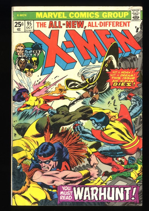 X-Men #95 FN+ 6.5 Death of Thunderbird 3rd Appearance New X-Men!